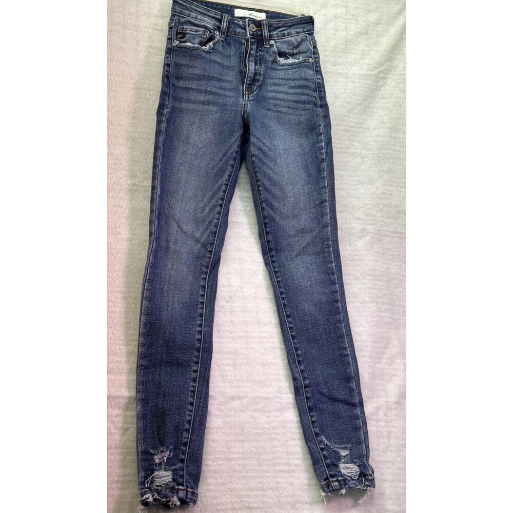 WOMEN'S ~ KANCAN~ SKINNY JEANS SIZE 1 (24) Distressed Blue Jean Spring Summer